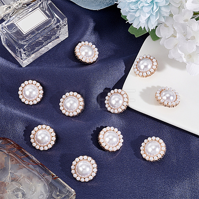  Plastic Imitation Pearl Shank Buttons FIND-NB0003-71KCG-1