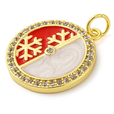 Christmas Series Brass Micro Pave Cubic Zirconia Pendants KK-S401-03G-B-1
