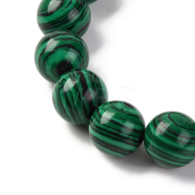 Natural Malachite Beads Stretch Bracelets BJEW-I319-01L-1