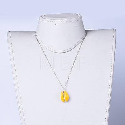 Cowrie Shell Beads Pendants Necklaces NJEW-JN02365-07-1