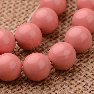 Polished Round Grade A Shell Pearl Bead Strands BSHE-M027-6mm-20-1