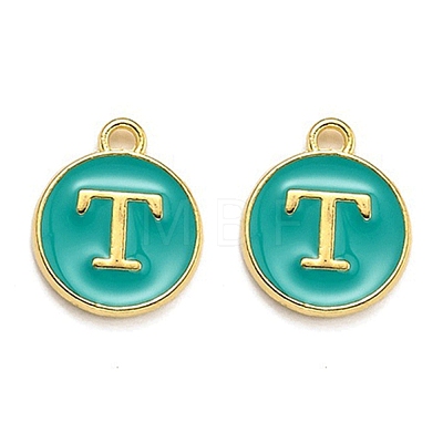 Golden Plated Alloy Enamel Charms ENAM-Q437-15T-1