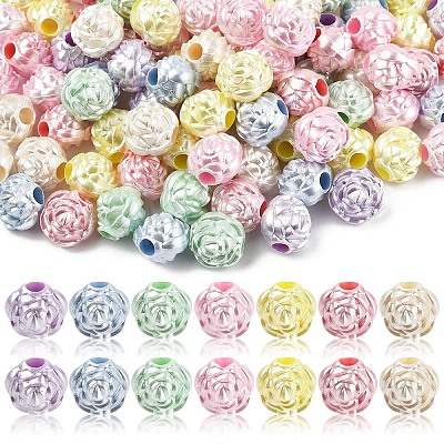 100Pcs Imitation Pearl Acrylic Beads OACR-YW0003-16-1