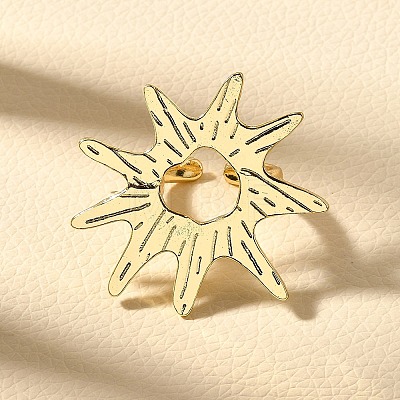 Brass Cuff Rings for Women RJEW-Q008-10G-1