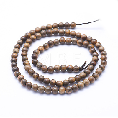 Natural African Padauk Wood Beads Strands WOOD-P011-02-4mm-1