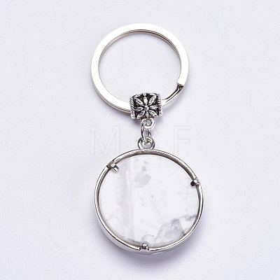 Natural Howlite Keychain KEYC-G043-B04-1