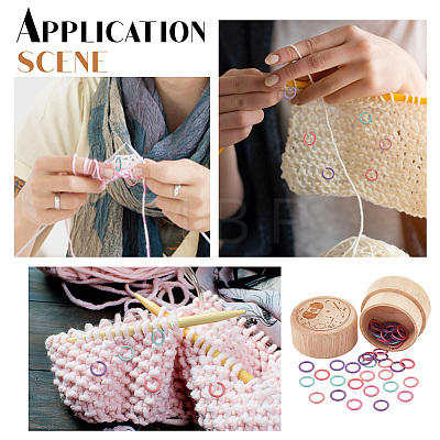  60Pcs Alloy Knitting Stitch Marker Rings FIND-NB0003-46-1