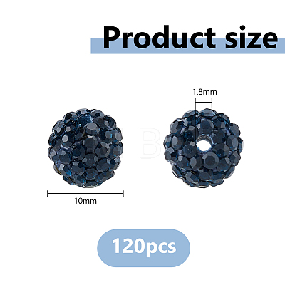 Handmade Rhinestone Clay Pave Beads RB-WH0003-11-1