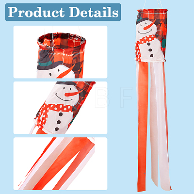 Christmas Theme Polyester Windsock Streamer Fish Flag AJEW-WH20008-10B-1