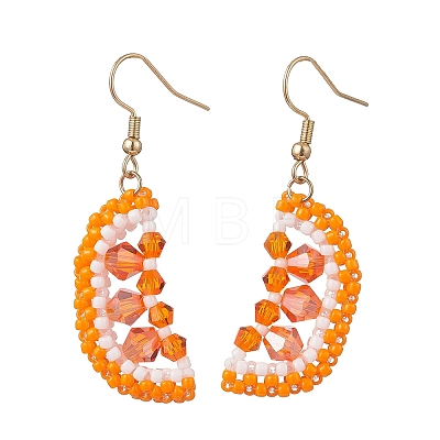 304 Stainless Steel Orange Dangle Earrings EJEW-MZ00653-1