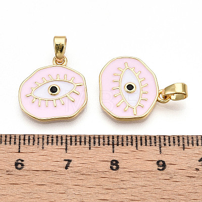 Brass Micro Pave Cubic Zirconia Pendants KK-T070-68B-1