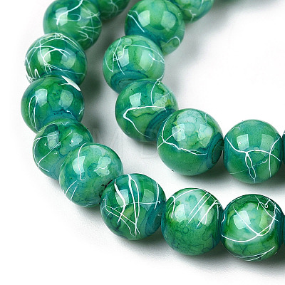 Drawbench Glass Round Beads GLAD-WH0001-01-04-1