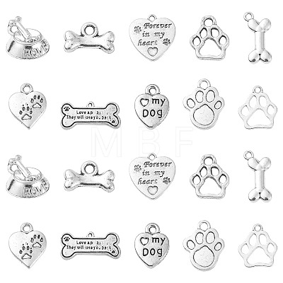 Dog Theme Tibetan Style Alloy Charms TIBEP-CJ0001-01-1