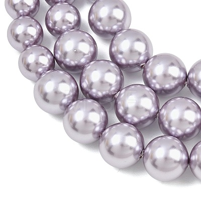 Electroplated Shell Pearl Graduated Beads Strands BSHE-C011-04-03-1