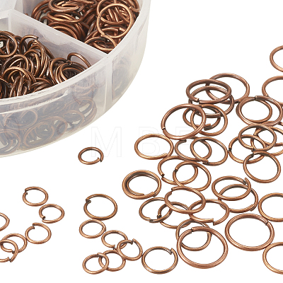 Red Copper Iron Plated Jump Rings with Container Nickel Free for Jewelry Making IFIN-PH0001-06R-NF-1