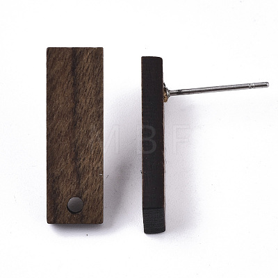 Walnut Wood Stud Earring Findings X-MAK-N033-009-1