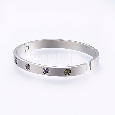 304 Stainless Steel Bangles BJEW-P223-19-02-1