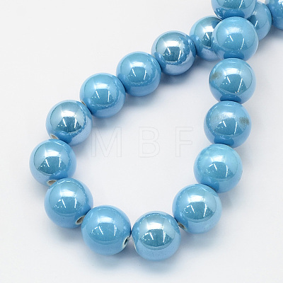 Pearlized Handmade Porcelain Round Beads X-PORC-S489-8mm-08-1