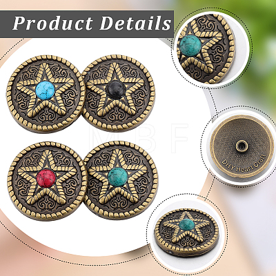 Gorgecraft 16 Sets 4 Colors Alloy Buttons FIND-GF0006-23-1