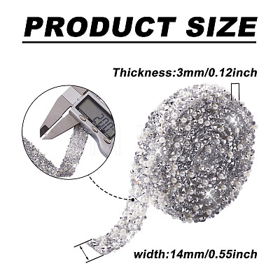 Hotfix Rhinestone Ribbon YS-TAC0001-07-1