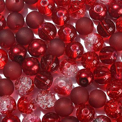 100Pcs Transparent Frosted Glass Beads Strands GLAA-CJ0002-05-1