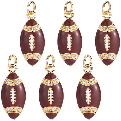 6Pcs Rack Plating Brass Micro Pave Cubic Zirconia Pendants KK-SC0007-84-1