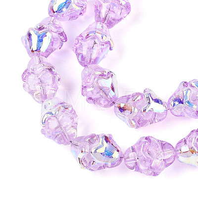 Electroplate Transparent Glass Beads Strands EGLA-N020-03F-1