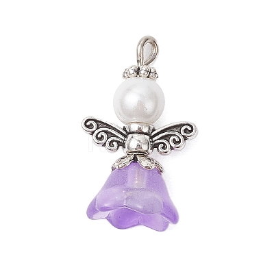 Glass Pearl Pendants PALLOY-JF03655-02-1