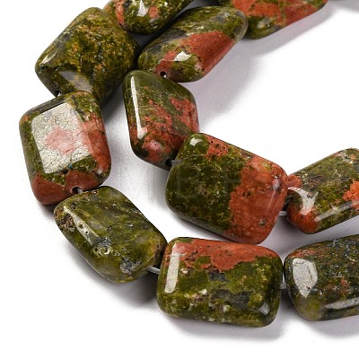 Natural Unakite Beads Strands G-T047-B27-01-1