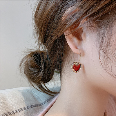 Alloy Enamel Hoop Earrings FS-WG9C10F-01-1