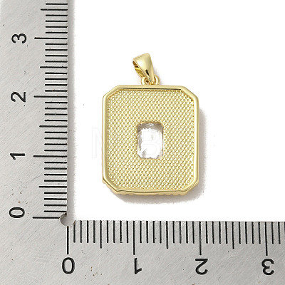 Brass Micro Pave Clear Cubic Zirconia Pendants KK-I708-02D-G-1