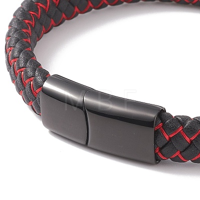 Leather Braided Cord Bracelets BJEW-E345-07-B-1