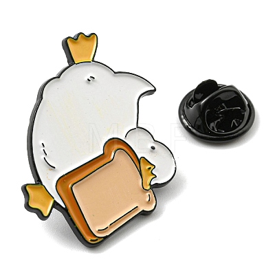 Cartoon Japanese Duck with Bread Enamel Pin PALLOY-D021-05A-EB-1