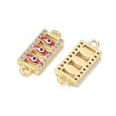 Brass Micro Pave Clear Cubic Zirconia Connector Charms CU-CBA6305-11G-B-1