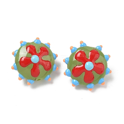 Baking Paint Glass Enamel Beads LAMP-S080-03E-1