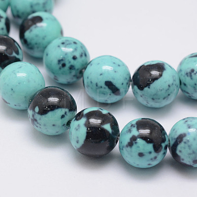 Natural Ocean White Jade Beads Strands G-E346-8mm-07-1