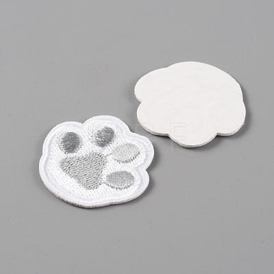 Dog Paw Print Polyester Embroidery Sew on/Self-Adhesive Patches DIY-TAC0025-03-1