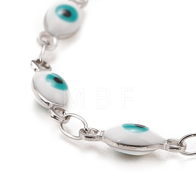 Enamel Horse Eye Link Chains Bracelet BJEW-P271-05P-03-1