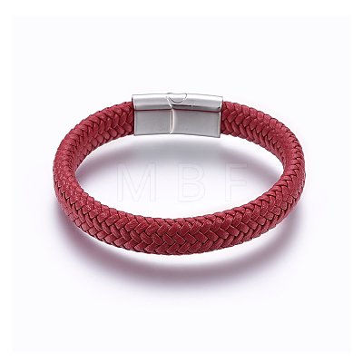 Microfiber Leather Braided Cord Bracelets Braided Cord Bracelets BJEW-E345-03B-1