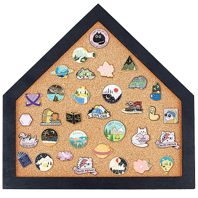 Wall Mounted Brooch Jewelry Display Cork Tray AJEW-WH0554-68F-1