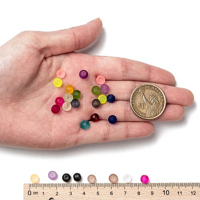 24 Colors Transparent Glass Beads Strands FGLA-X0001-04B-6mm-1
