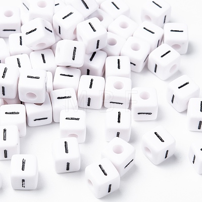 Letter Acrylic European Large Hole Beads X-OPDL-R050-10mm-I-1