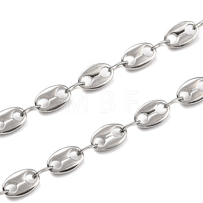 304 Stainless Steel Coffee Bean Chain Necklaces X-NJEW-JN02917-1