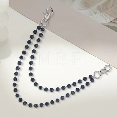 1Pc Polymer Clay Rhinestone Round Beaded Pants Chains AJEW-BM0001-29A-01-1