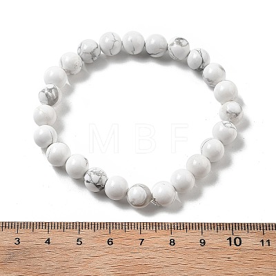 Natural Howlite Beaded Stretch Bracelets BJEW-Q692-42-8mm-1