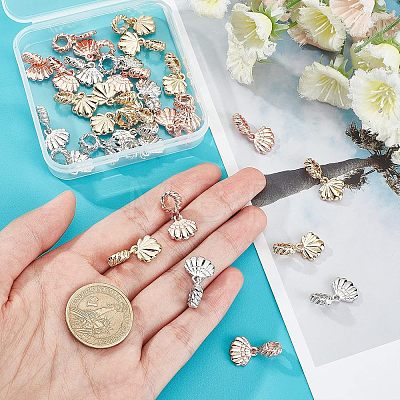 SUPERFINDINGS 30Pcs 3 Colors Rack Plating Alloy European Dangle Charms MPDL-FH0001-04-1