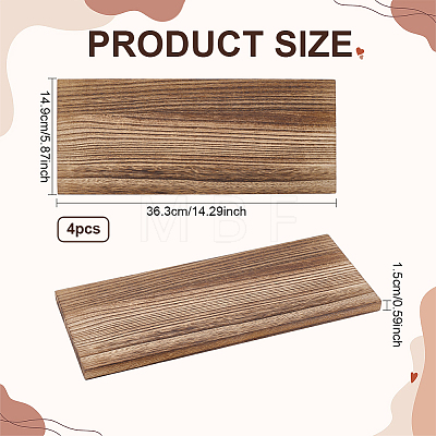 Rectangle Fortune Paulownia Wood Wall Shelf AJEW-WH0709-184B-1