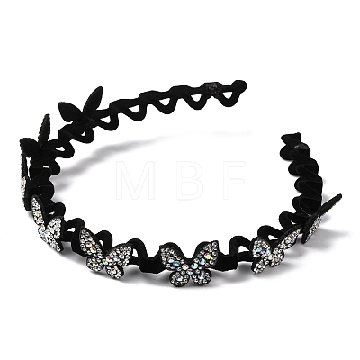 Plastic Rhinestone Hair Bands OHAR-B007-04A-1