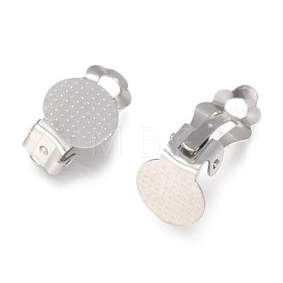 304 Stainless Steel Clip-on Earring Findings STAS-E482-16P-1