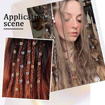 SUNNYCLUE 50Pcs Aluminum Dreadlocks Beads Hair Decoration OHAR-SC0001-03S-1